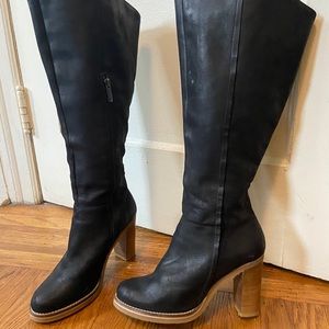 Duo Custom Wide Calf Knee High Leather Boots Heels